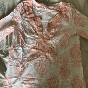 Calypso St. Barth pink and white tunic